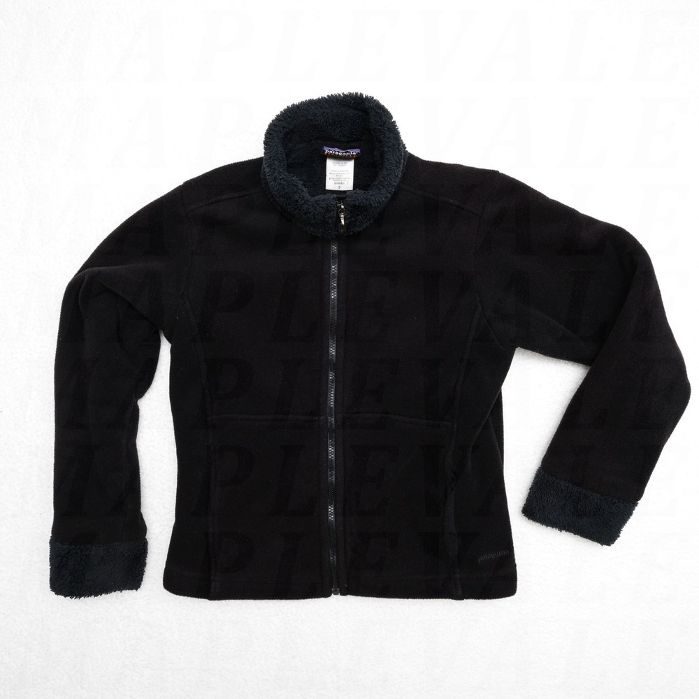 Patagonia Synchilla Womens Sz Small Full Zip Black Fleece Vintage Jacket Sweater